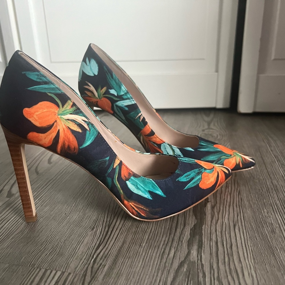Floral Print Women's Heels